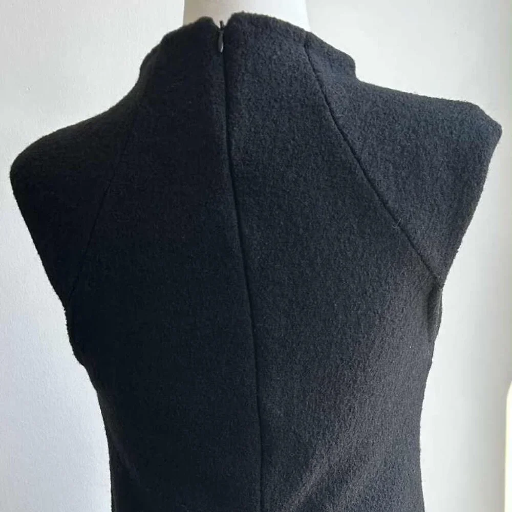Zara Collection Black Textured Wool Mock-Neck Shift Dress with Pockets – EU L - Picture 5 of 12
